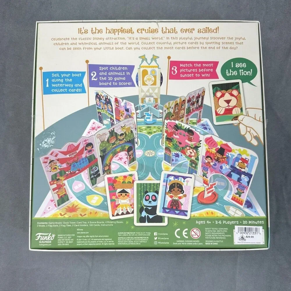 Disney It's a Small World Funko Board Game 2021 Mary Blair Style 3D Game